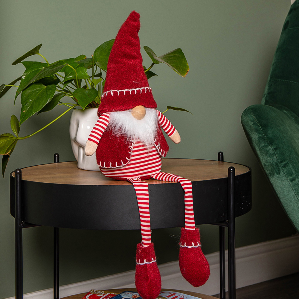 Samuel Alexander Red and White Stripe Sitting Gonk Christmas Decoration 50cm Image 2