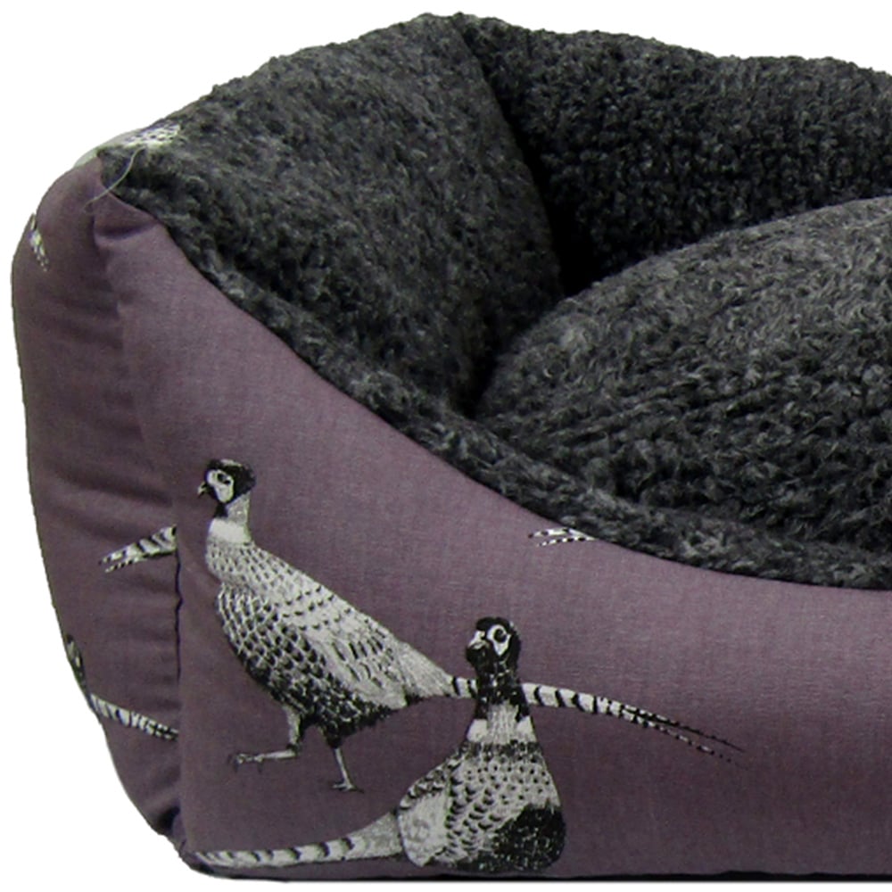 Snug & Cosy Medium Rectangle Heather Pheasant Print Dog Bed Image 2