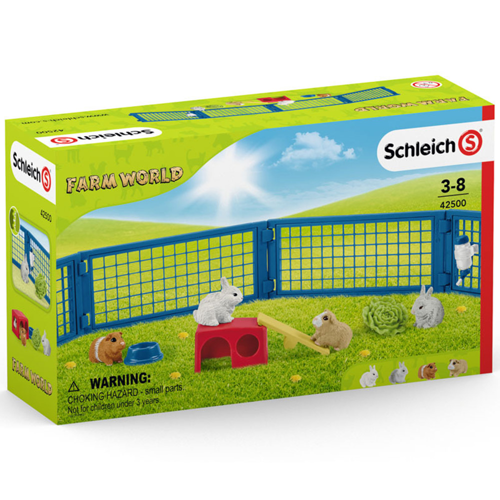 Schleich Farm World Rabbit and Guinea Pig Hutch Toy Playset Image 3