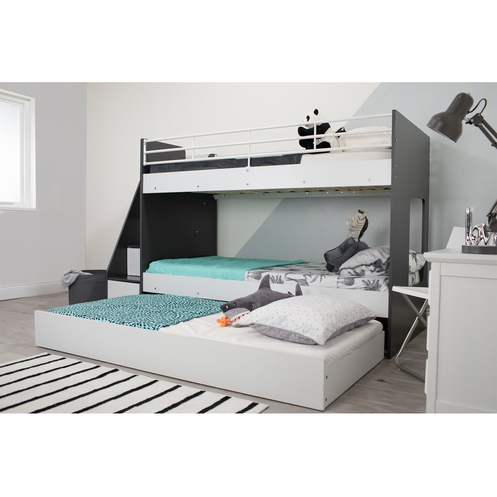 Flair Jasper Grey and White Bunk Bed with Trundle Image 5