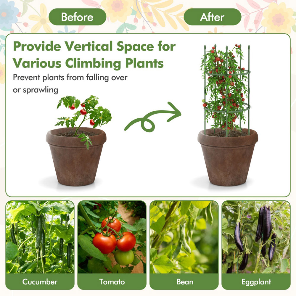 Costway Small Climbing Vines Garden Trellis 3 Pack Image 6