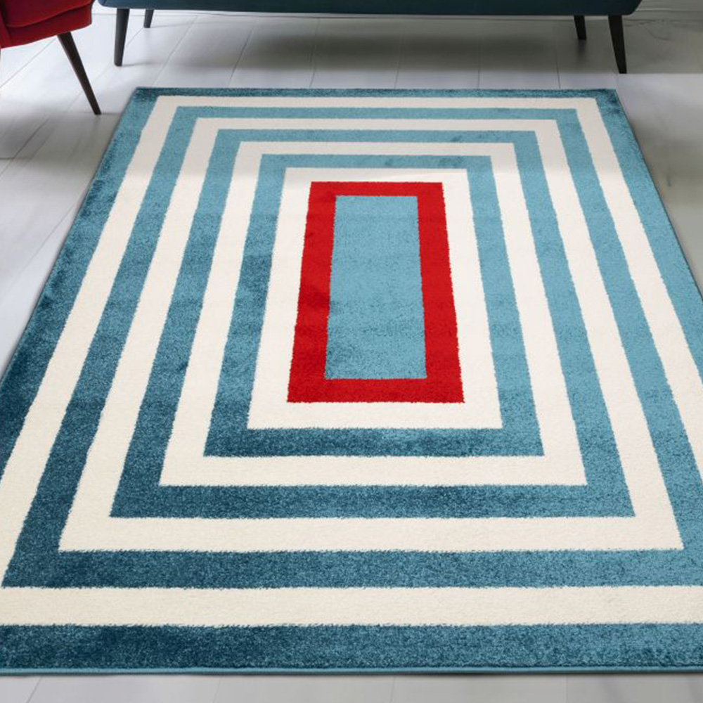 Homemaker New Villa Blue Border Rug 120 x 170cm Image 1
