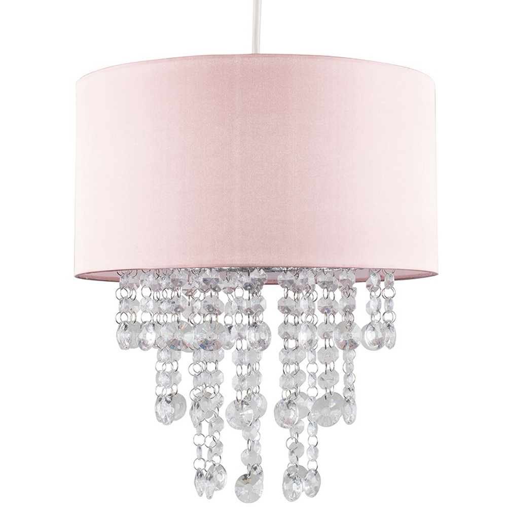 ValueLights Jesmond Dusky Pink Droplet Easy Fit Ceiling Light Shade Image 1