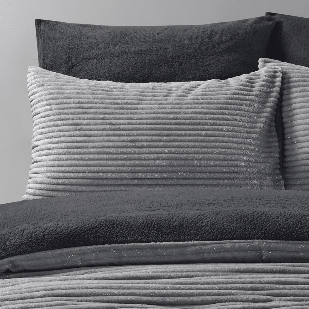 Velosso Single Silver Glitter Cord Duvet Set Image 2