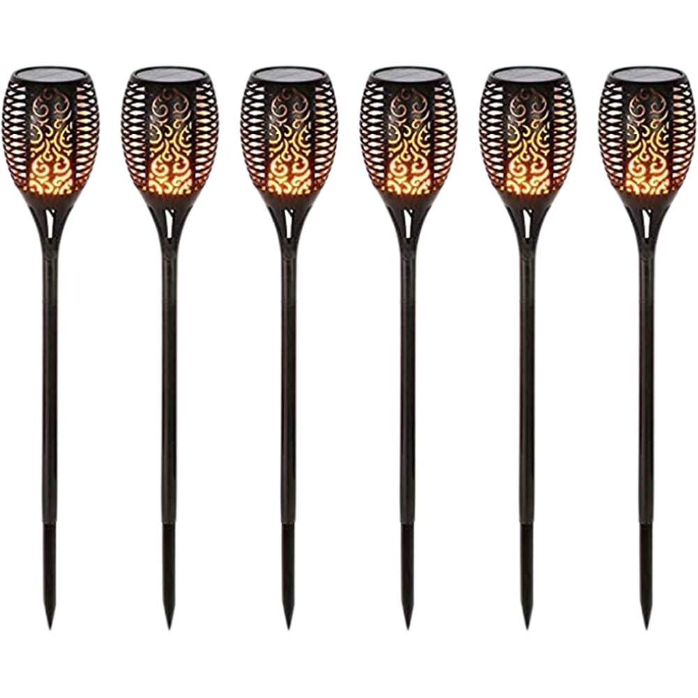 Garden Mile 6 Pack Flame Effect Solar LED Stake Light Image 1