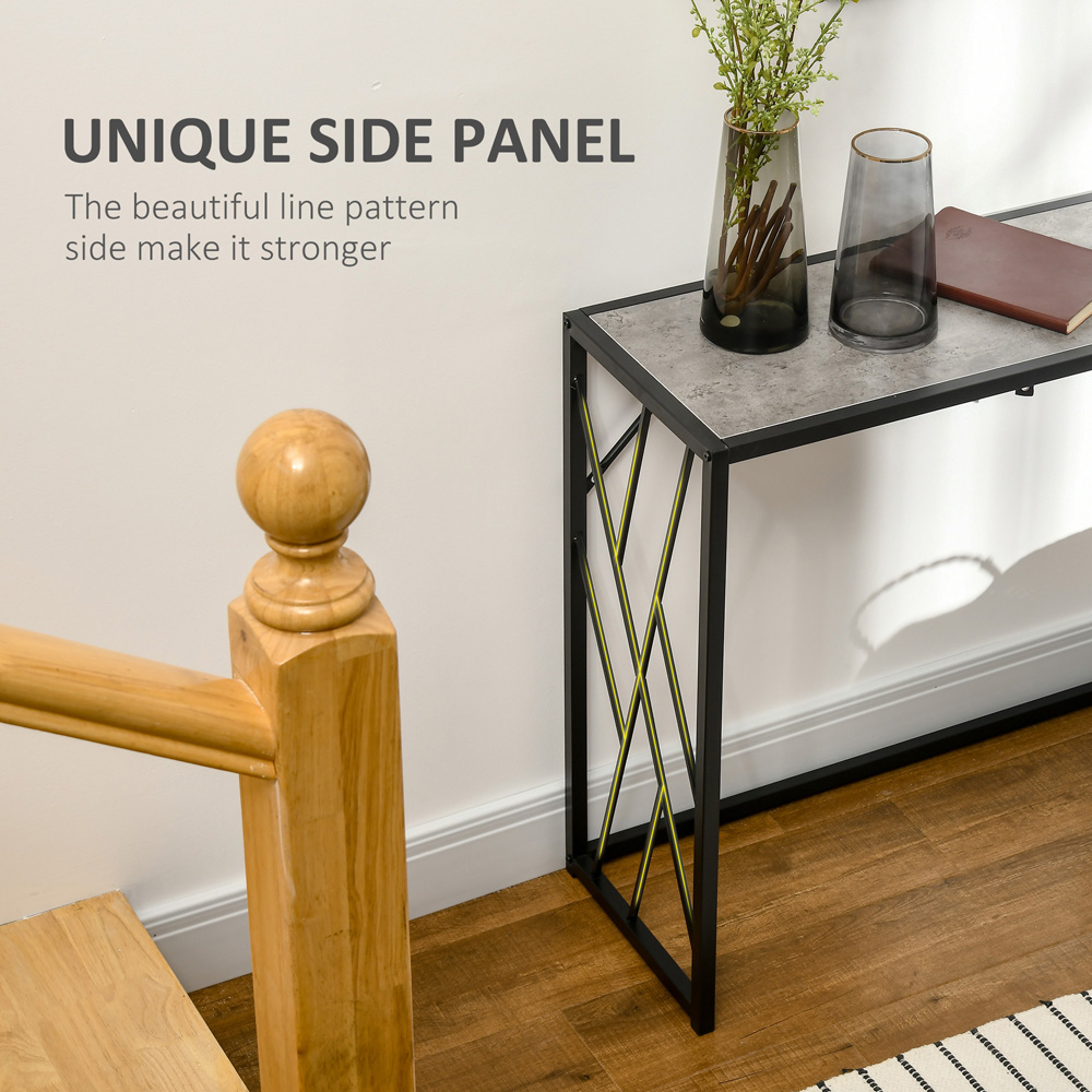 Portland Black and Grey Long Top Console Table Image 7