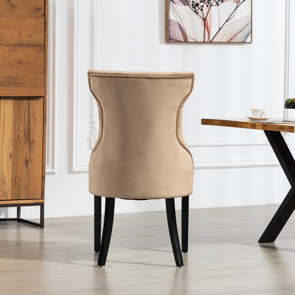 Artemis Home Genola Set of 2 Brown Velvet Fabric Dining Chair Image 5