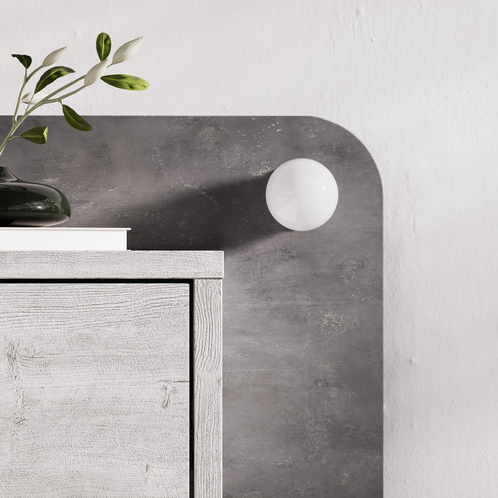 Decortie Dotta Single Drawer Ancient White Wall Mounted Bedside Table with Night Light Image 3