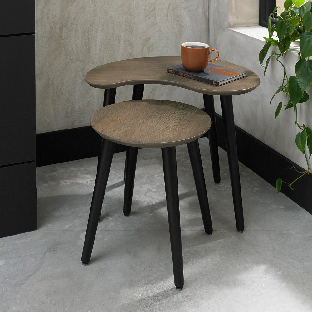 Bentley Designs Vintage Weathered Oak Nesting Tables Set of 2 Image 4