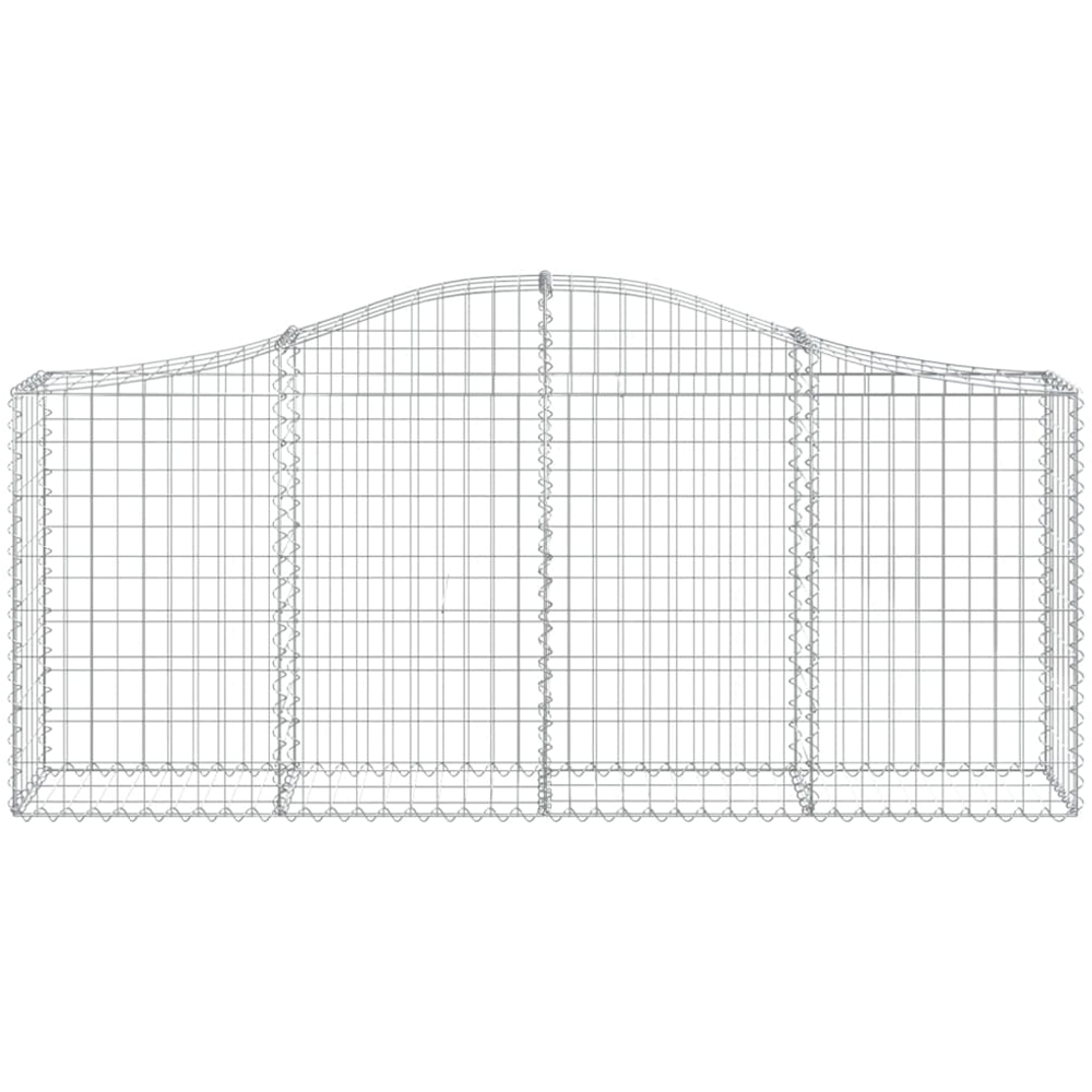 vidaXL Silver Galvanised Iron Arched Gabion Basket 80/100 x 30 x 200cm 7 Pack Image 3