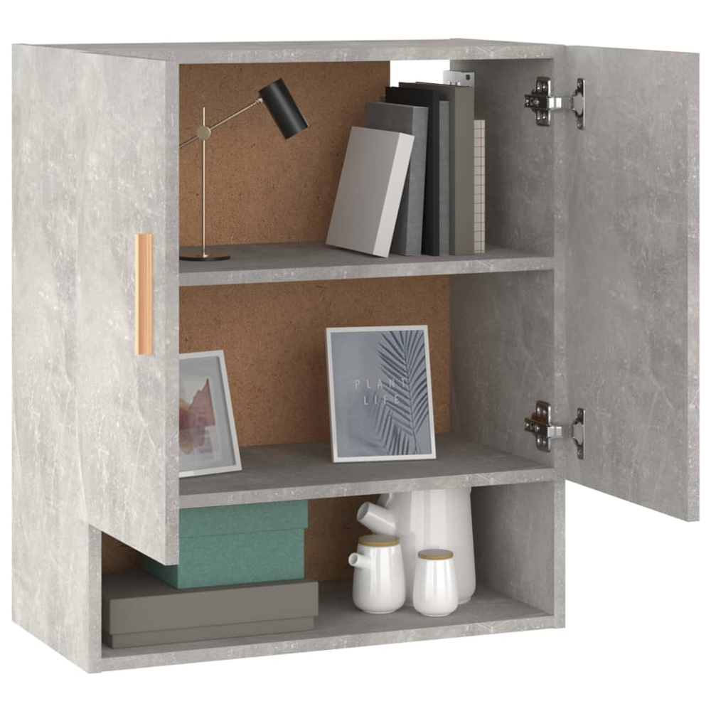 vidaXL 2 Door Single Shelf Concrete Grey Wall Cabinet Image 4