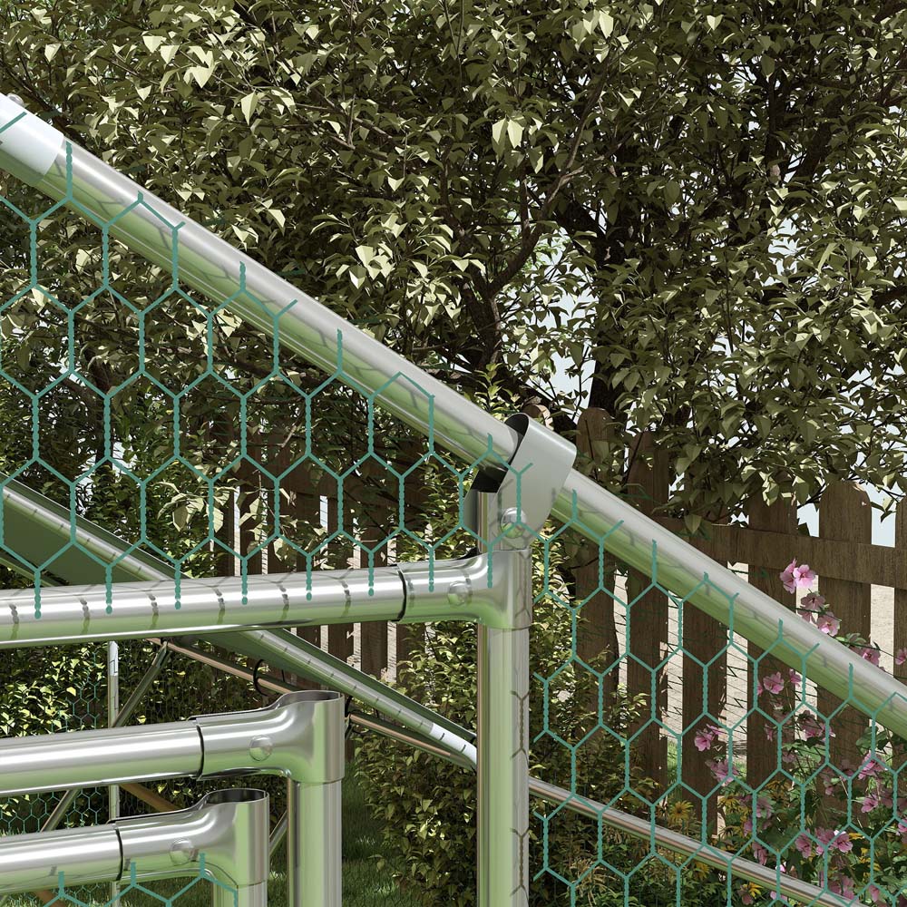 PawHut Walk In Chicken Run with Cover and Hanging Feeder Image 4