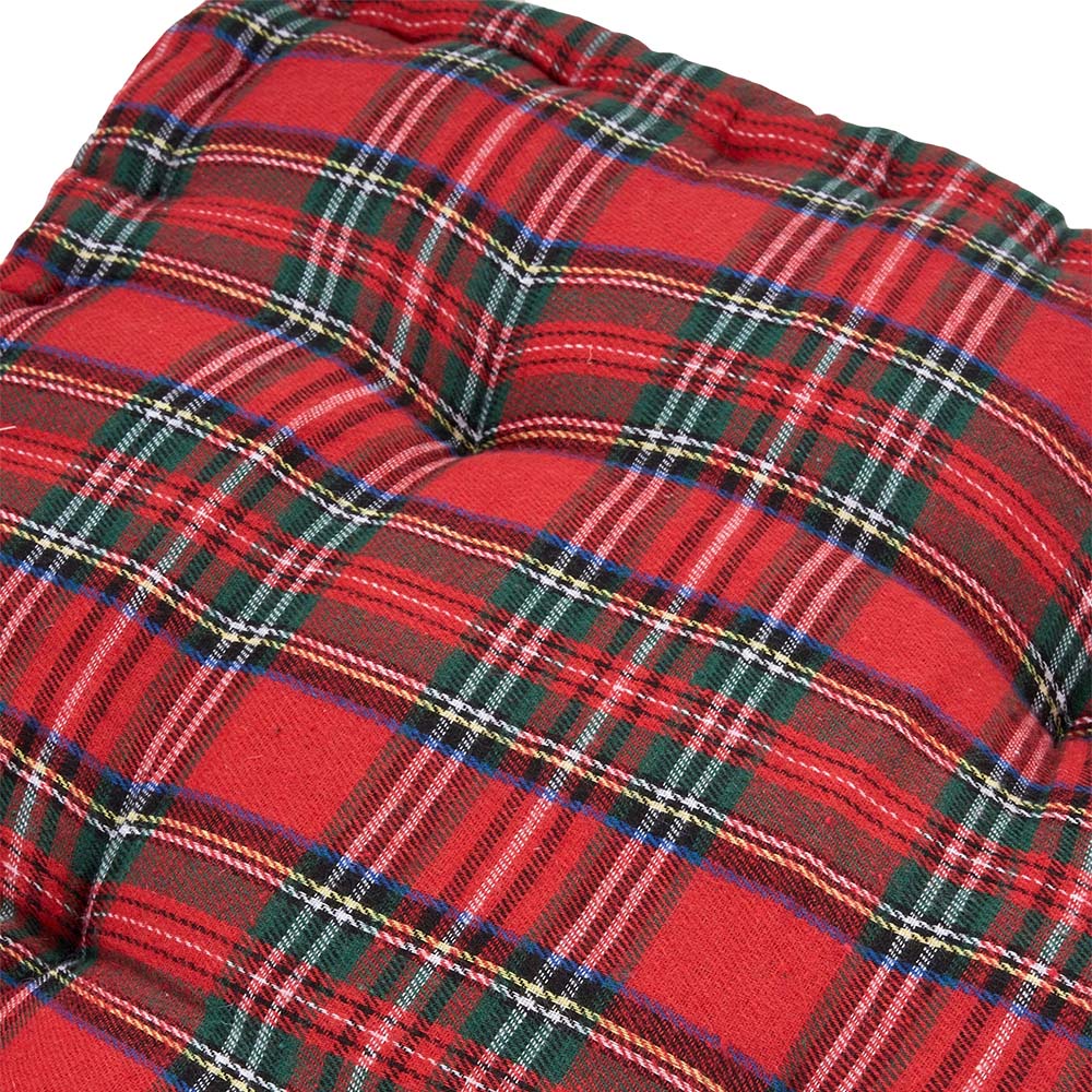 Living and Home Red Checkered Chair Cushion 40 x 40cm Image 3