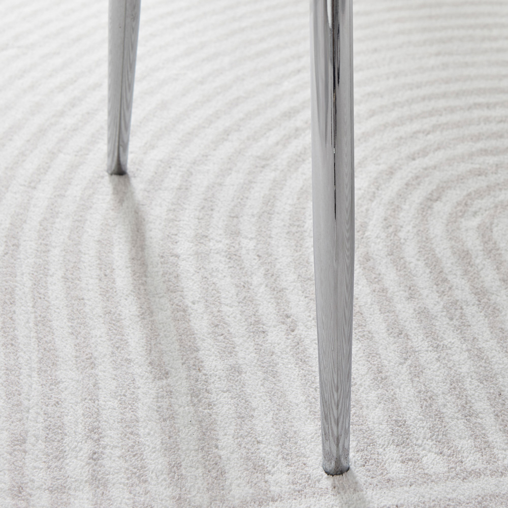 Furniturebox Cesano Set of 2 Grey and Chrome Velvet Dining Chair Image 4