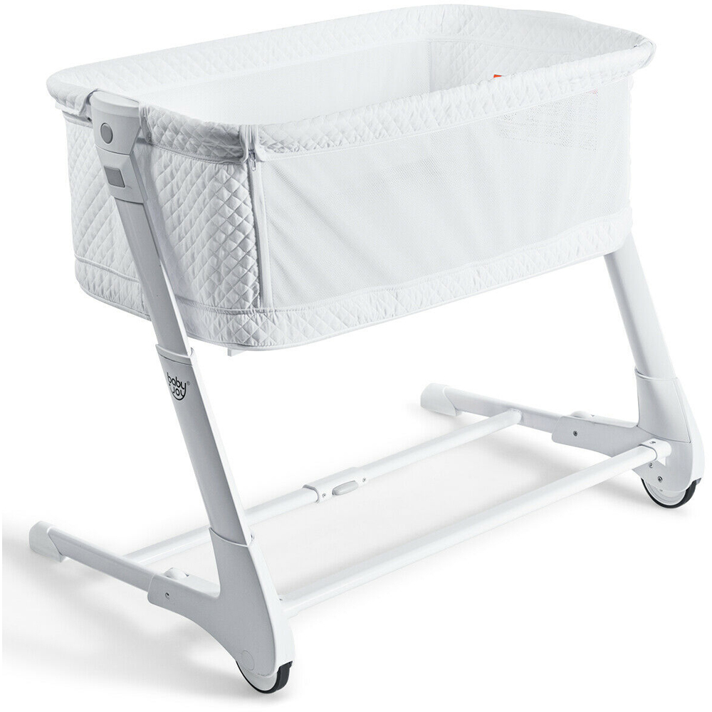 Costway Baby Bedside Cot with Mattress Image 3