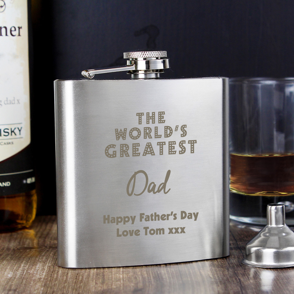 Personalised Memento Personalised The World's Greatest Hip Flask Image 2