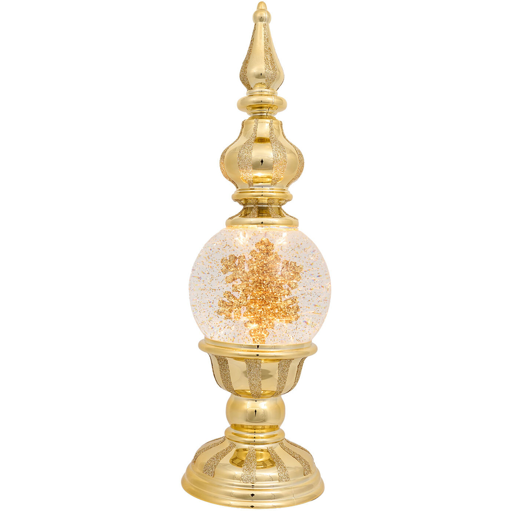 Spindle with LED Spinning Snowflake Gold Image 6