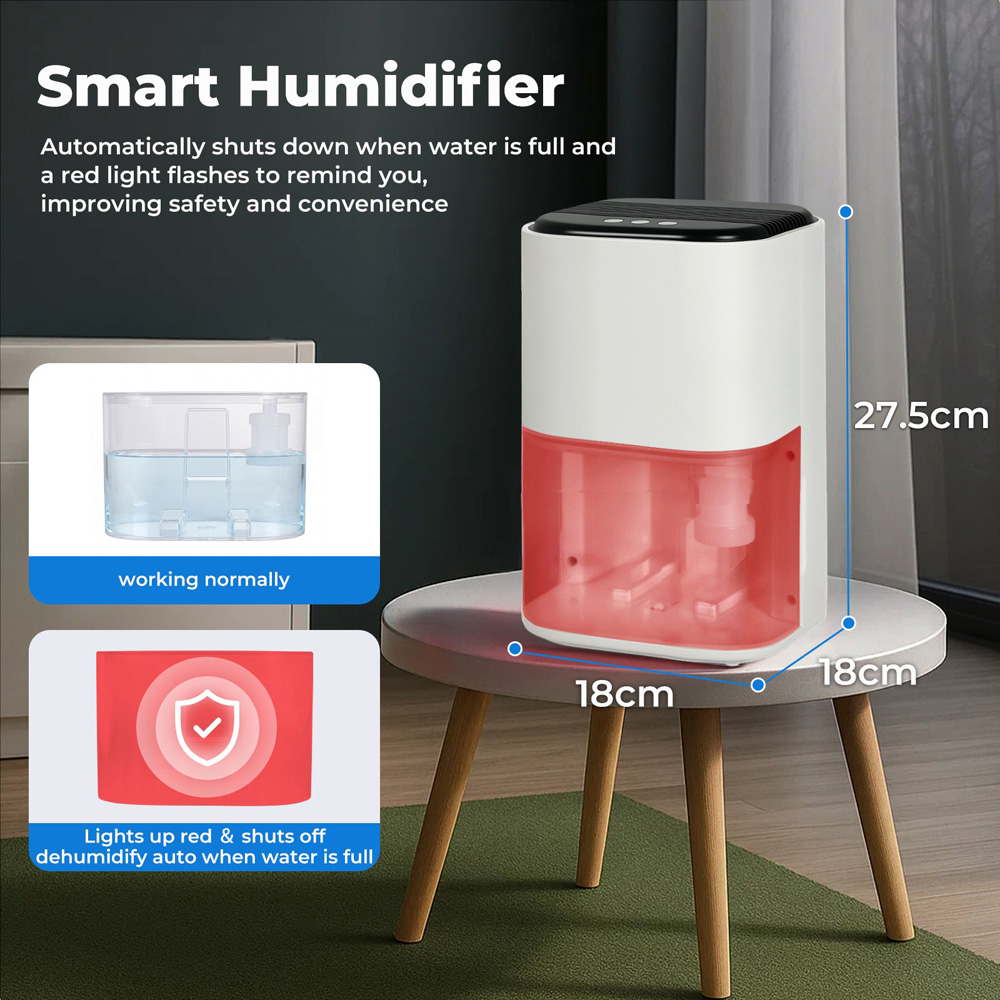 Spector White Electric Dehumidifier with LED Light and Timer 2000ml Image 6
