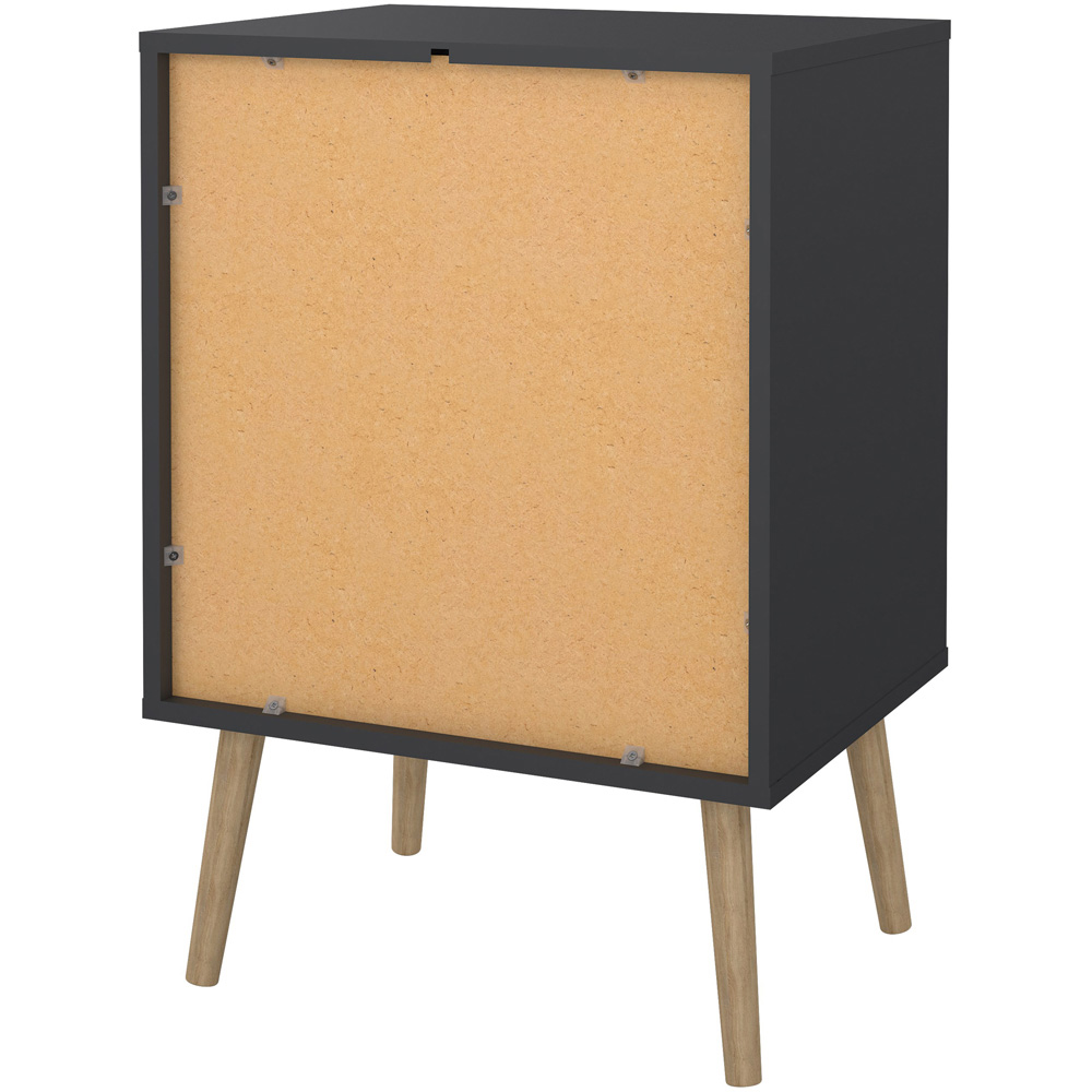 Florence Cumbria Single Door Single Drawer Dark Grey Bedside Table Image 4