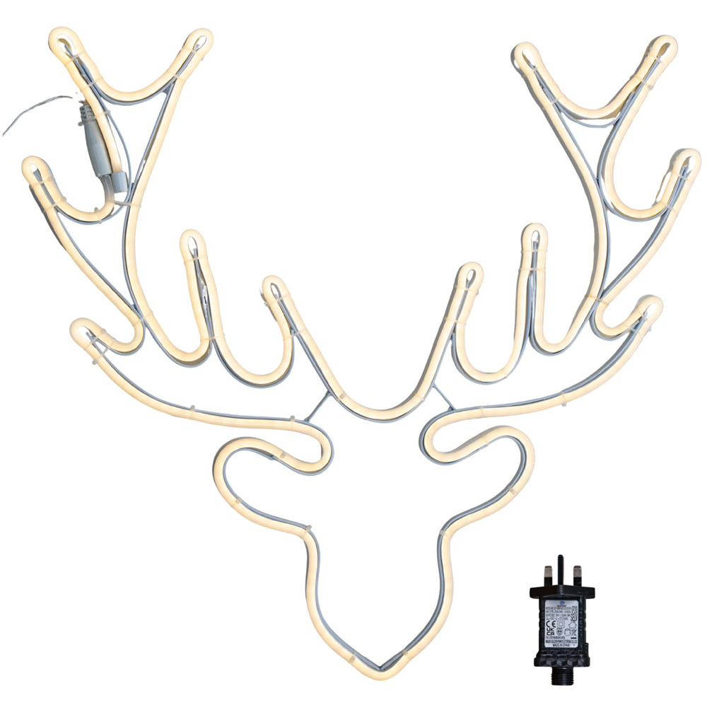 Samuel Alexander 392 Warm White LED Neon Flex Reindeer Head Christmas Decoration 58cm Image 3