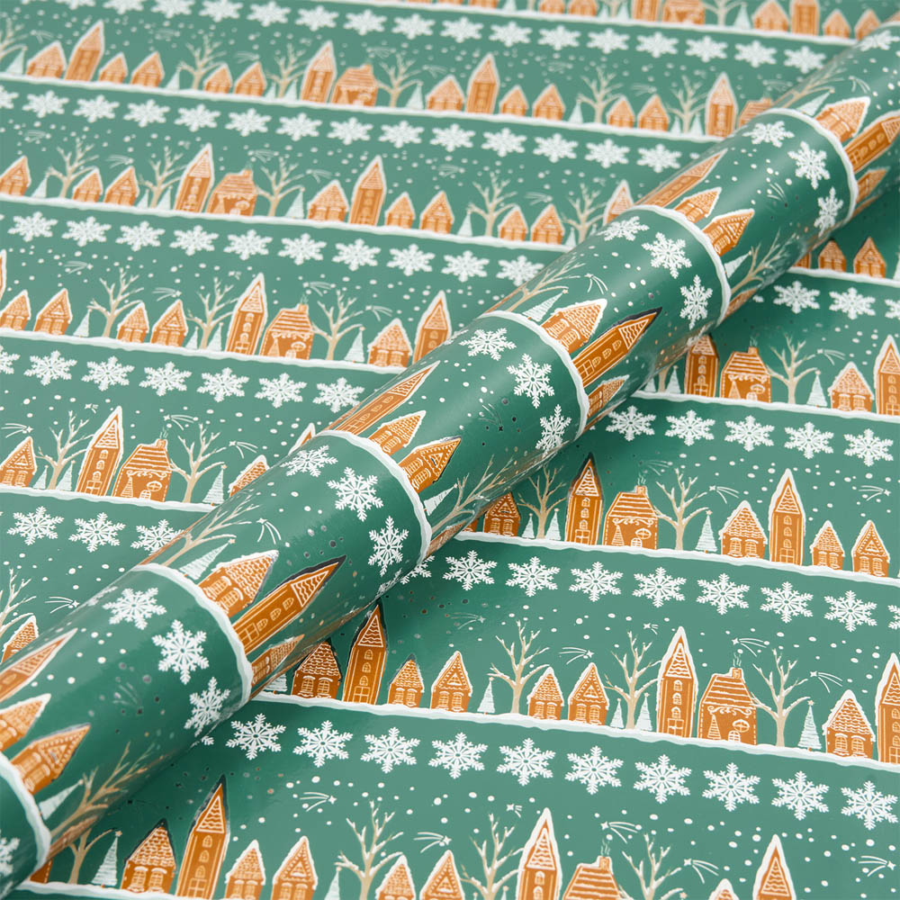 Gingerbread House Festive Gift Wrapping Paper Image 2