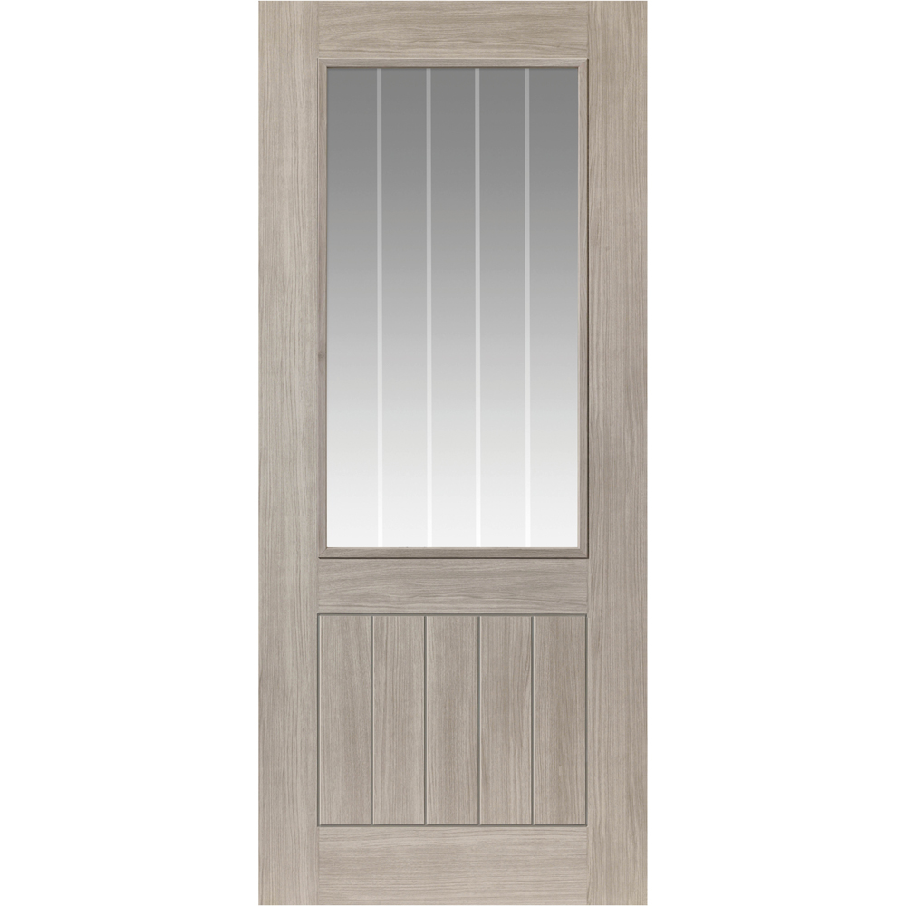 JB Kind Colorado Cottage Grey Glazed Laminated Internal Door 1981 x 686mm Image 1