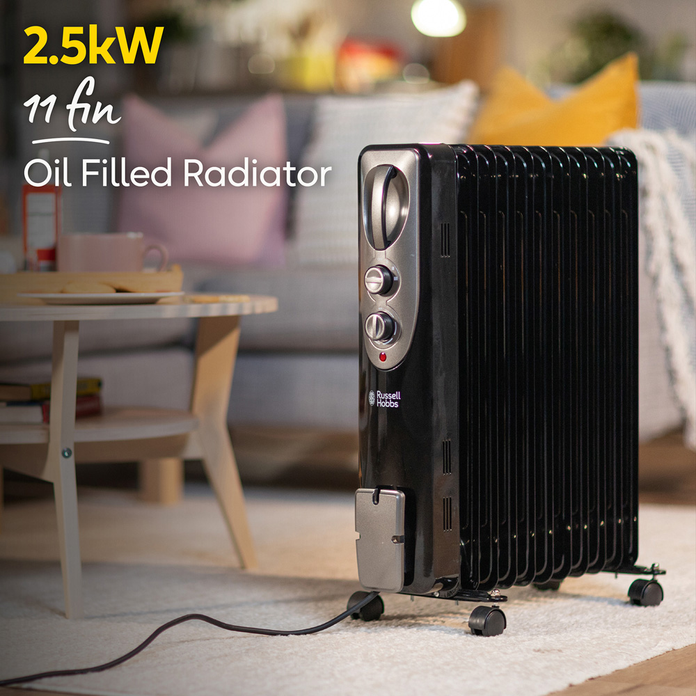 Russell Hobbs Black 11-Fin Oil Filled Radiator 2500W Image 3