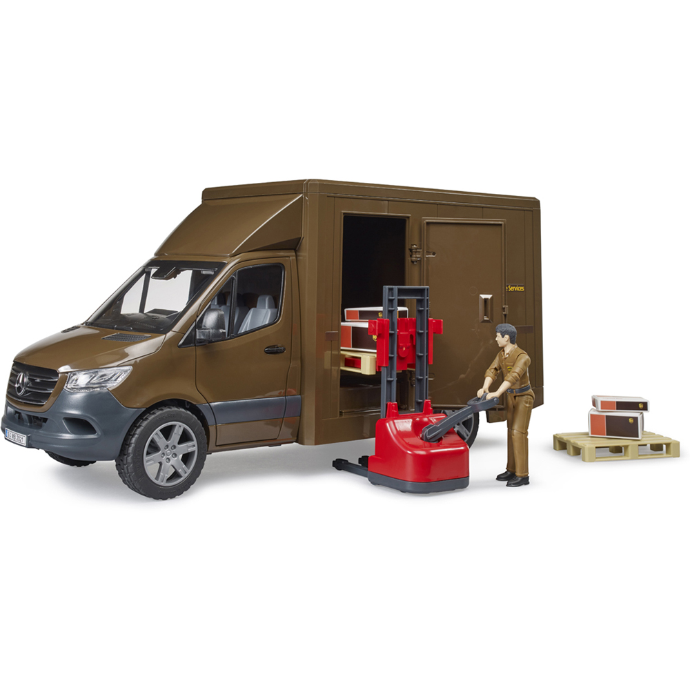 Bruder Kids MB Sprinter UPS with Driver and Accessories Playset Model Image 4