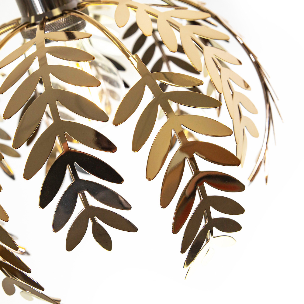 Happy Homewares Polished Gold Fern Leaf Pendant Light Shade Image 3