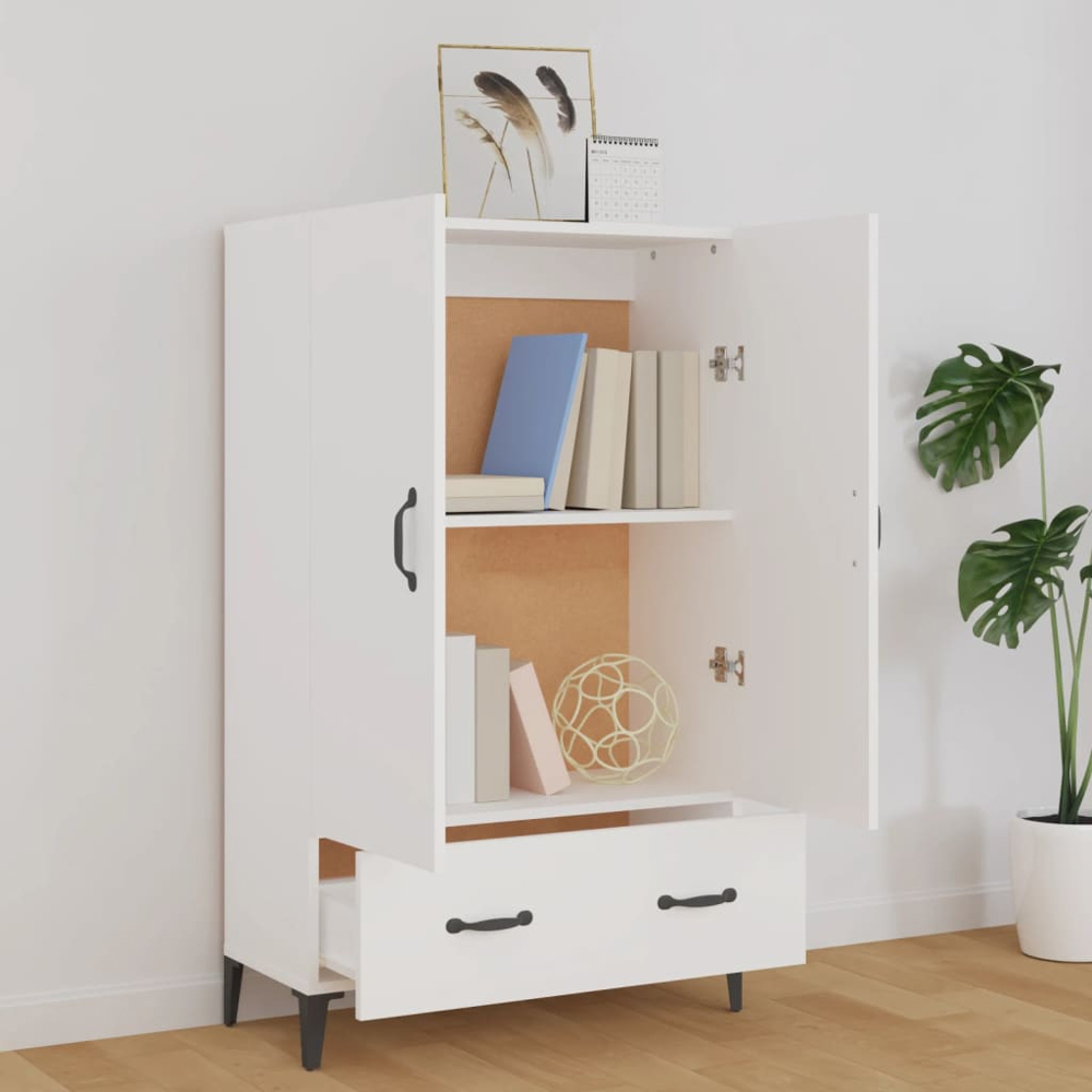 vidaXL 2 Door Single Drawer White Highboard Image 6
