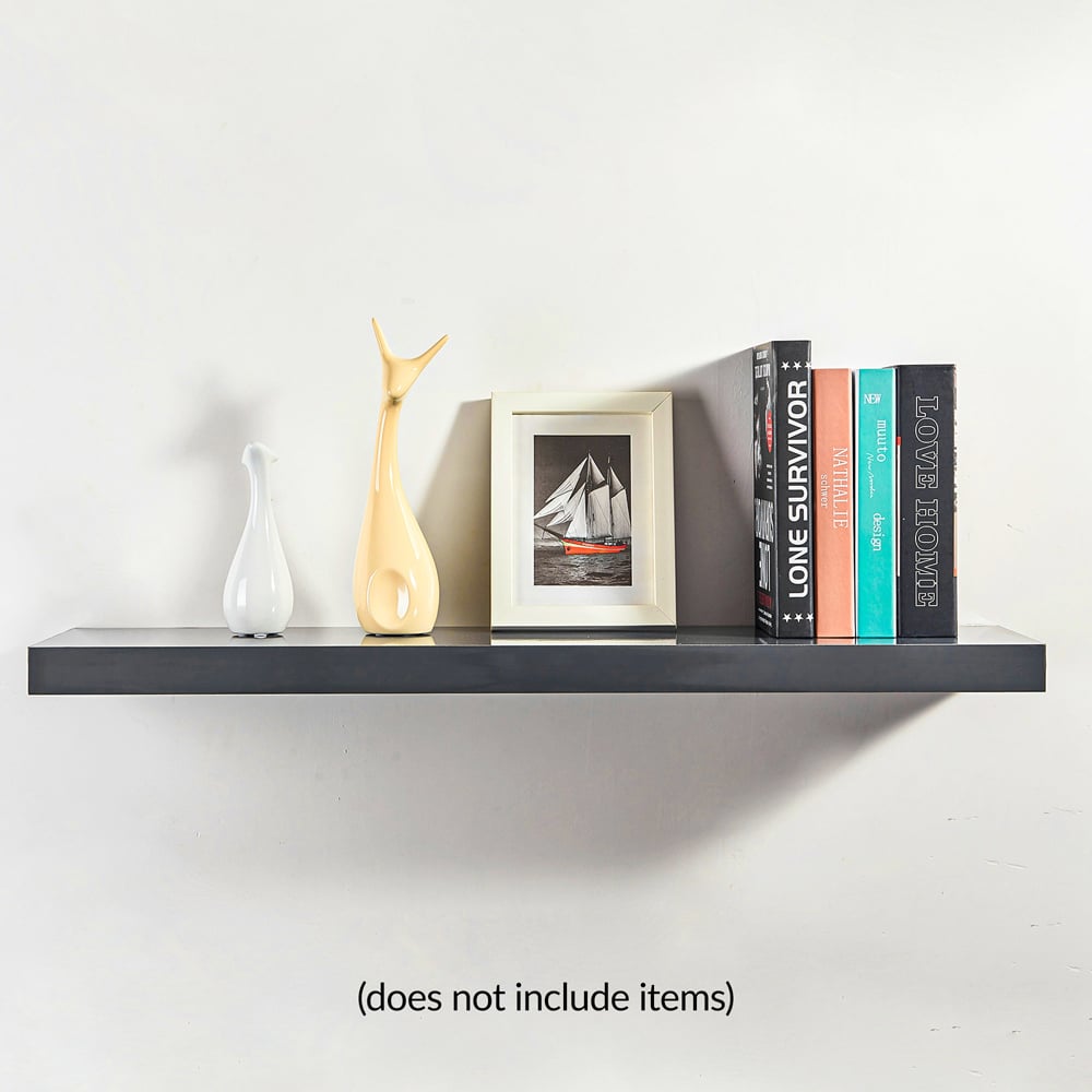 Innoteck 60cm High Gloss Grey Floating Shelf Image 3