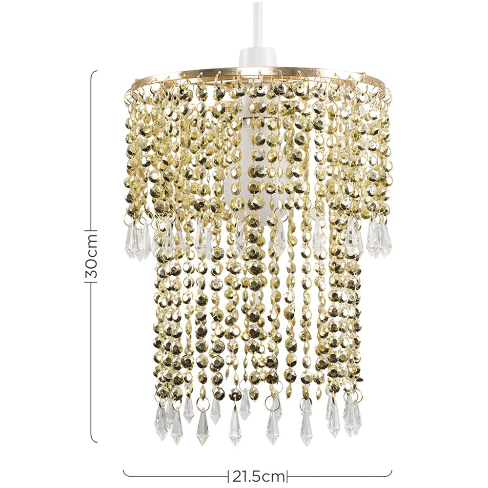 ValueLights Beaded Gold Droplet Pendant Shade Image 7