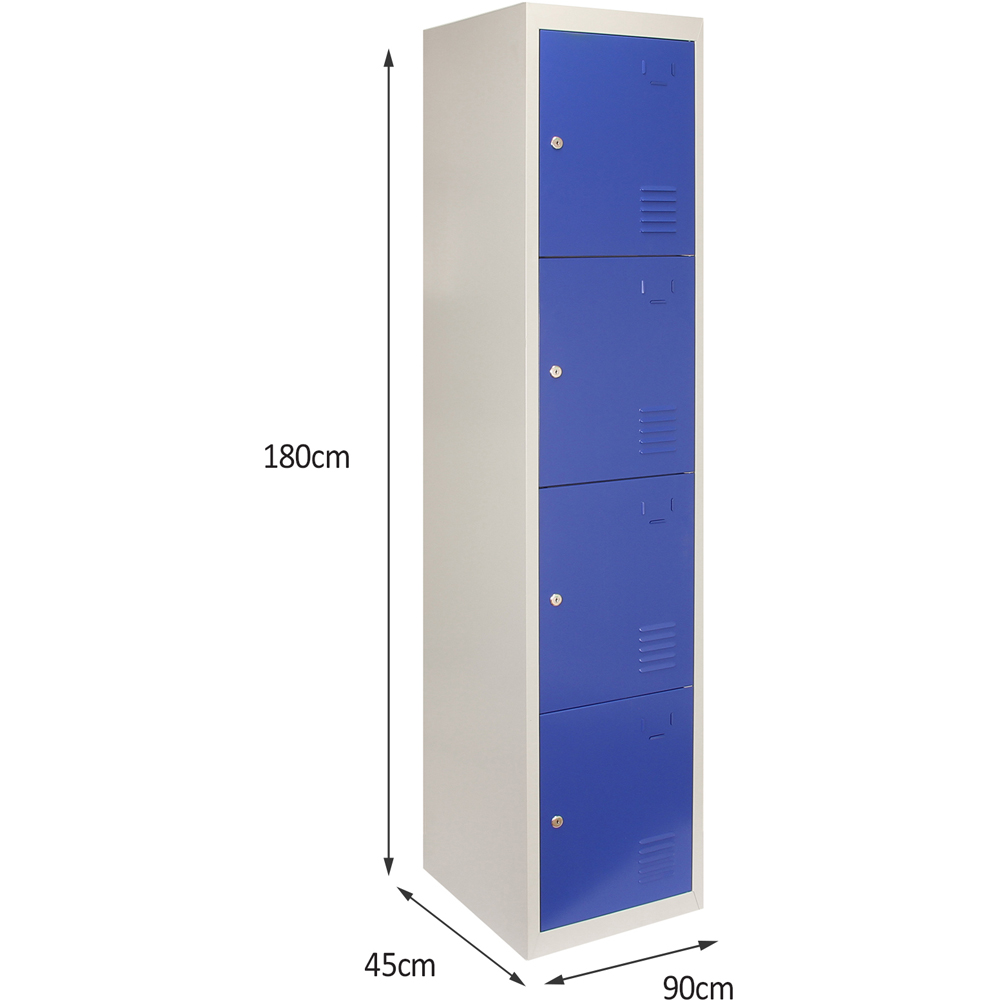Monstershop 4 Door Blue Metal Storage Locker 3 Pack Image 6