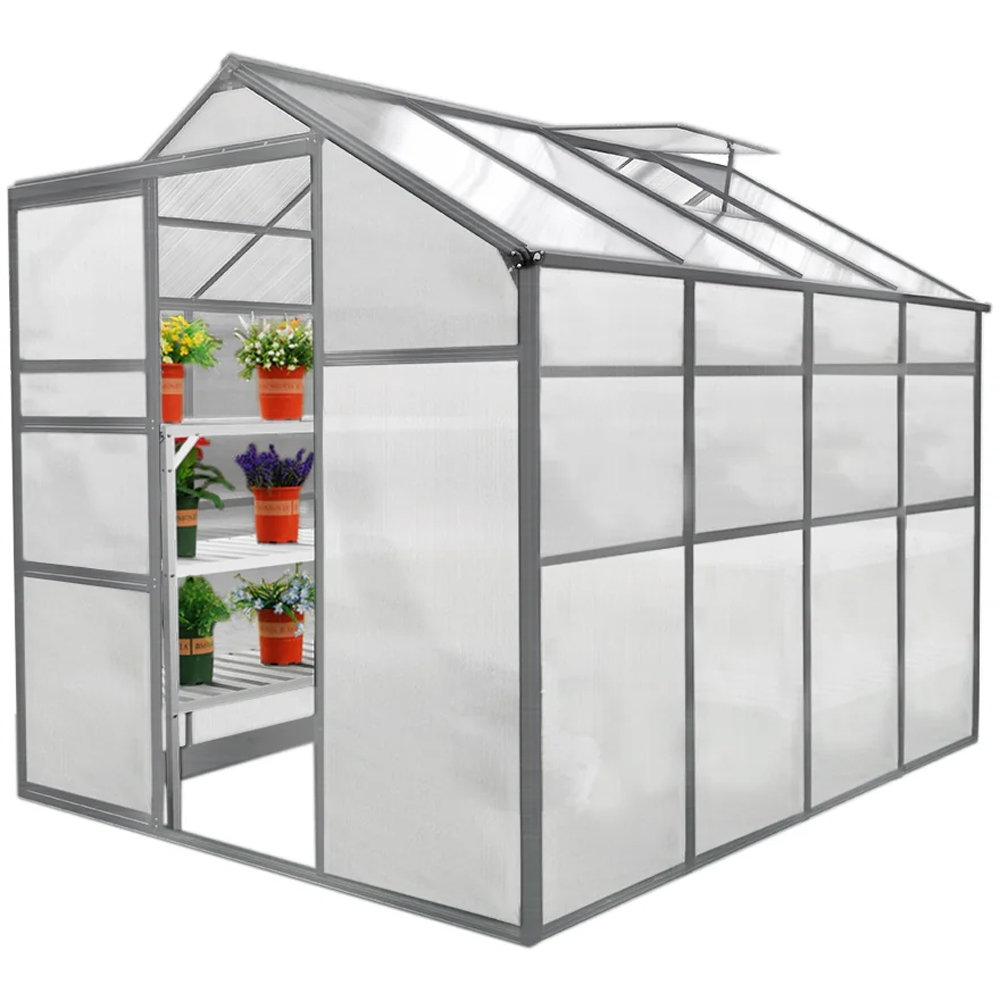MonsterShop 6 x 8ft Greenhouse and 2 Racks Image 2