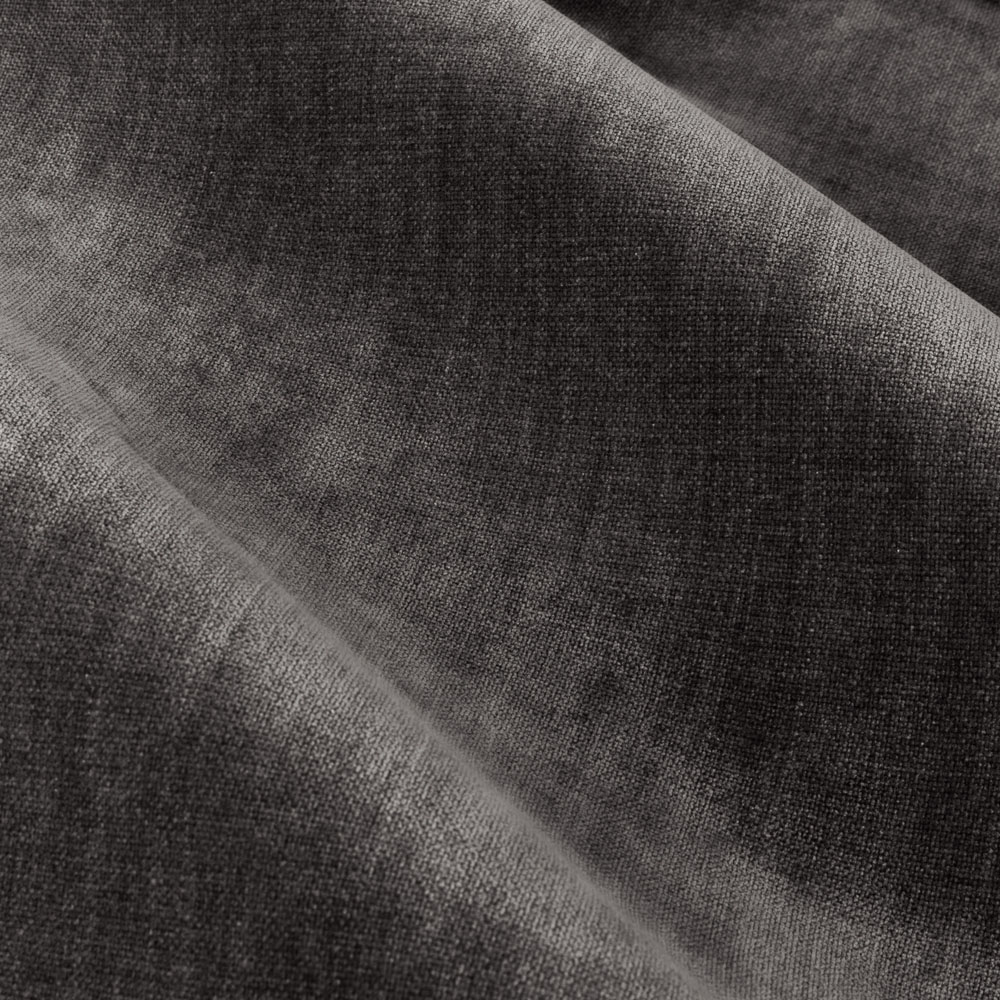 Yard Heavy Charcoal Chenille Velvet Pencil Pleat Curtains 168 x 183cm Image 3