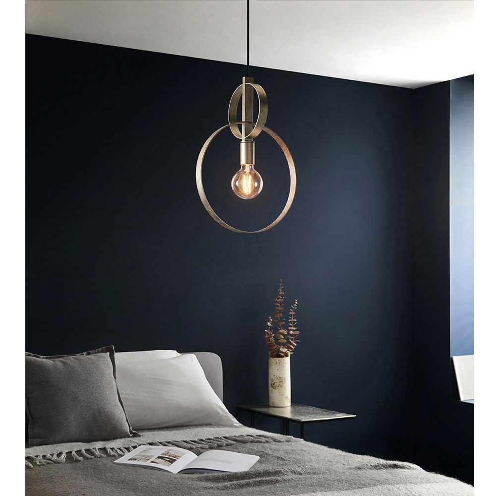 Merano Trento Antique Silver Leaf Pendant Ceiling Light Image 7