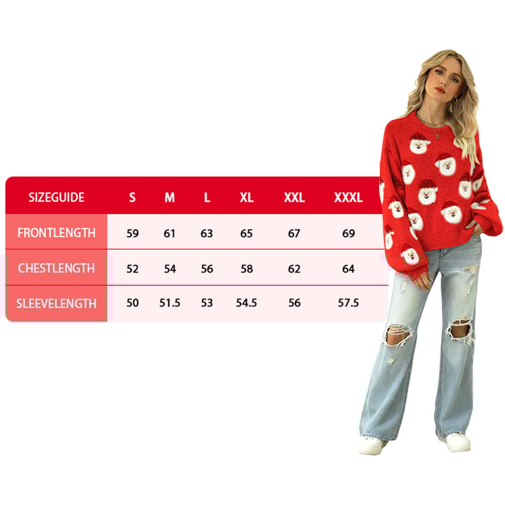 Noel Square Unisex Santa Crew Neck Christmas Jumper 2XL Red Image 4