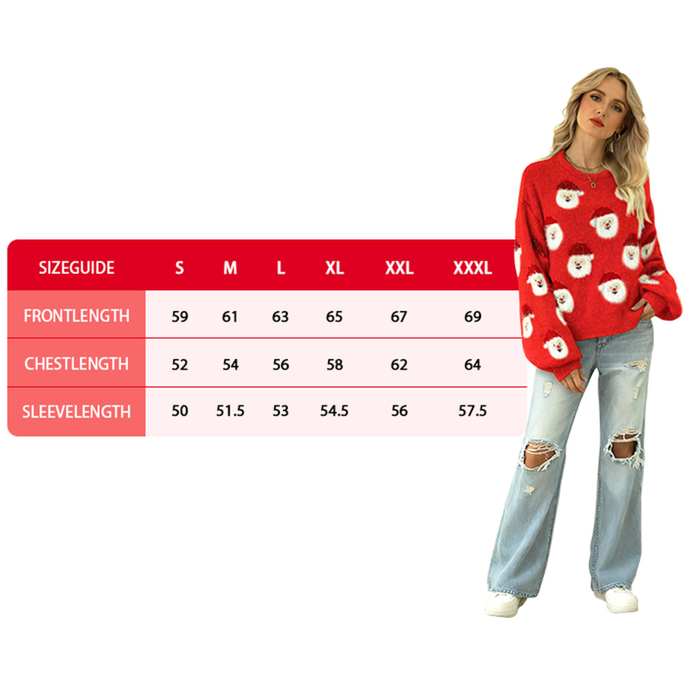 Noel Square Unisex Santa Crew Neck Christmas Jumper Medium Red Image 4