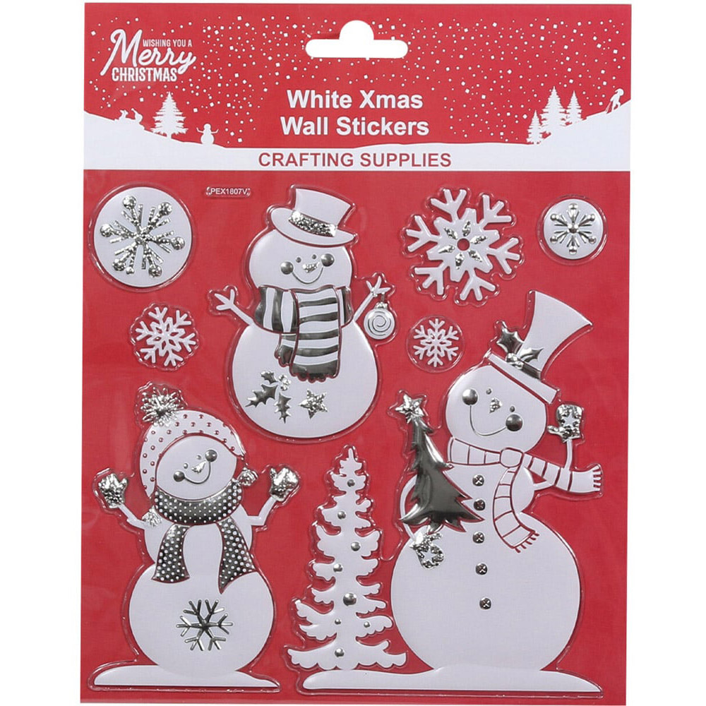 Single White Christmas Stickers in Assorted styles Image 2