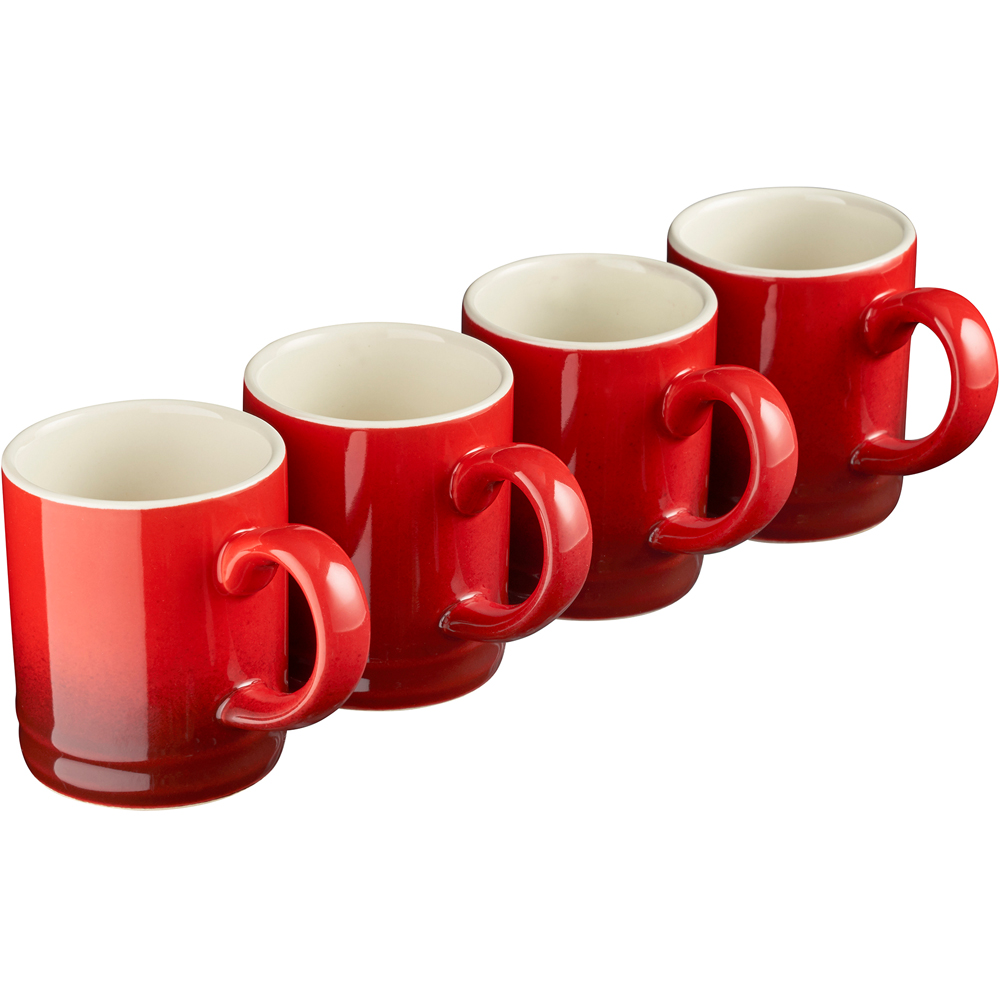 Cooks Professional Red Espresso Stoneware Cups 4 Pack Image 5