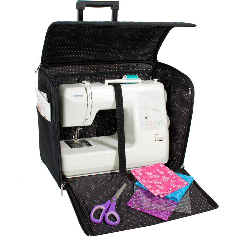 Everything Mary EVM7550-6 Quilted Black Sewing Machine Trolley 42 x 24 x 34.25cm Image 2