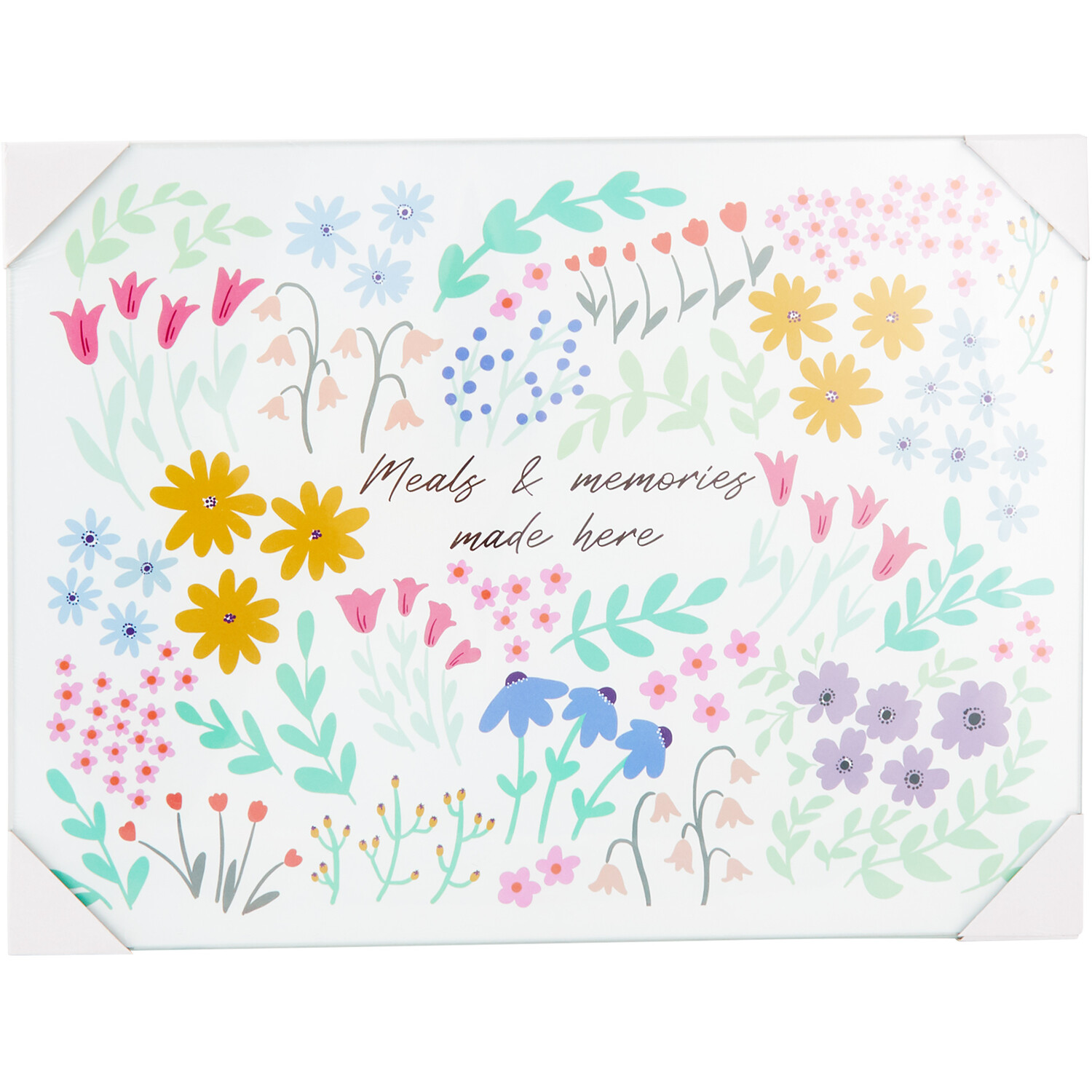 Wildflower Glass Worktop Saver - White Image 1