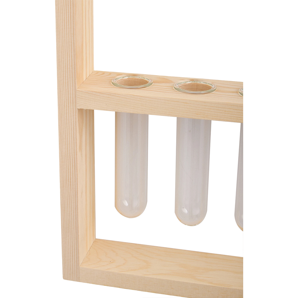 Living and Home 5 Tube Natural Wood Wall Mounted Plant Propagation Station Image 5