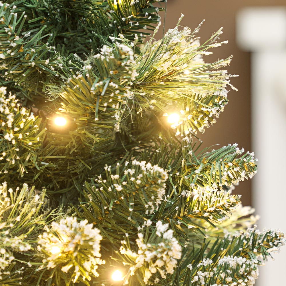 Everglow Pre-Lit Snow Flocked Tabletop Artificial Christmas Tree with Pinecones 2ft Image 4