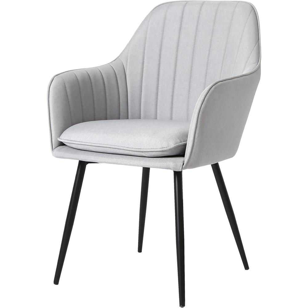 Muse Light Grey Linen Accent Chair Image 4