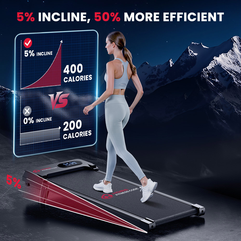 Rattrix Black Manual Incline Walking Treadmill Image 4