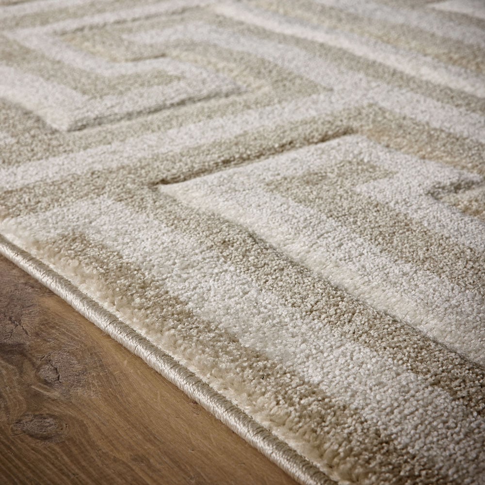 Origins Greek Key Cream Light Beige Rug 120 x 170cm Image 4