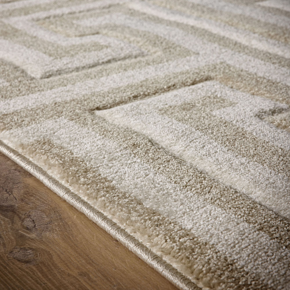 Origins Greek Key Cream Light Beige Rug 80 x 150cm Image 4