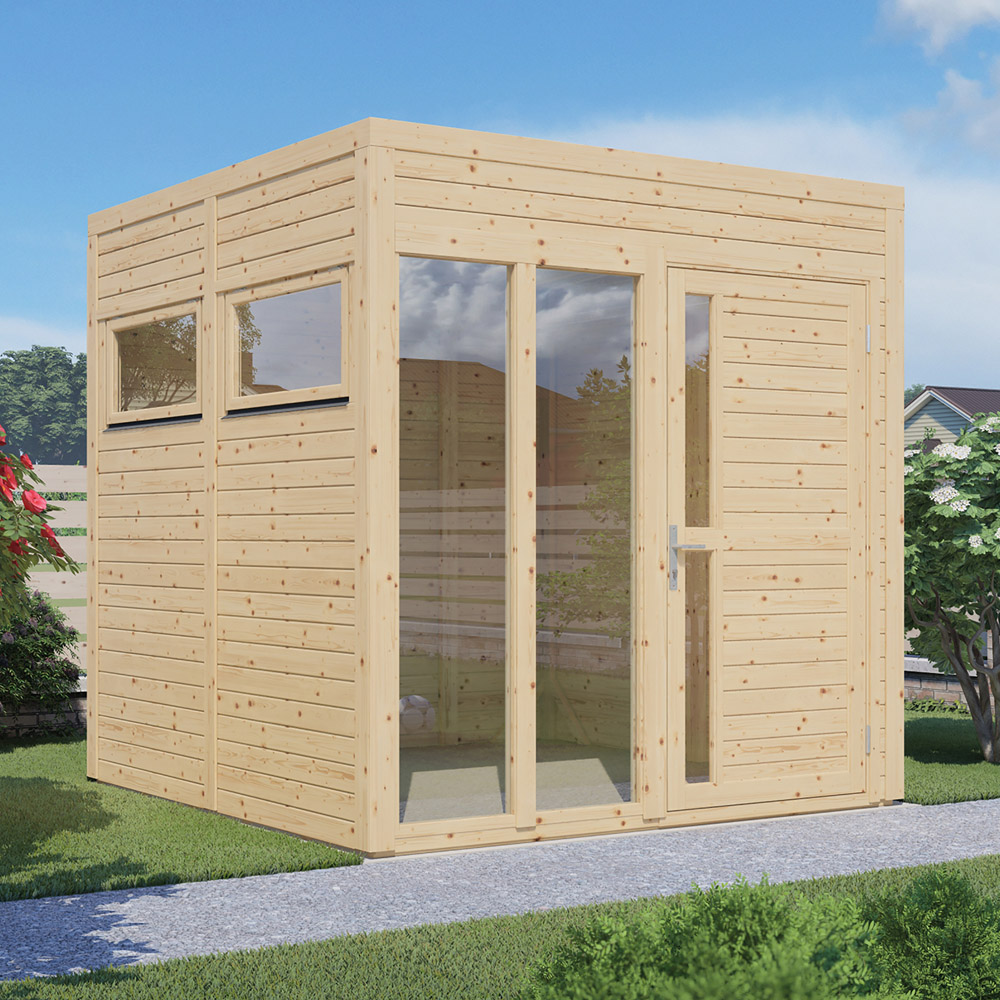 Rowlinson 8 x 8ft Natural Cubus 2 Garden Office Image 2
