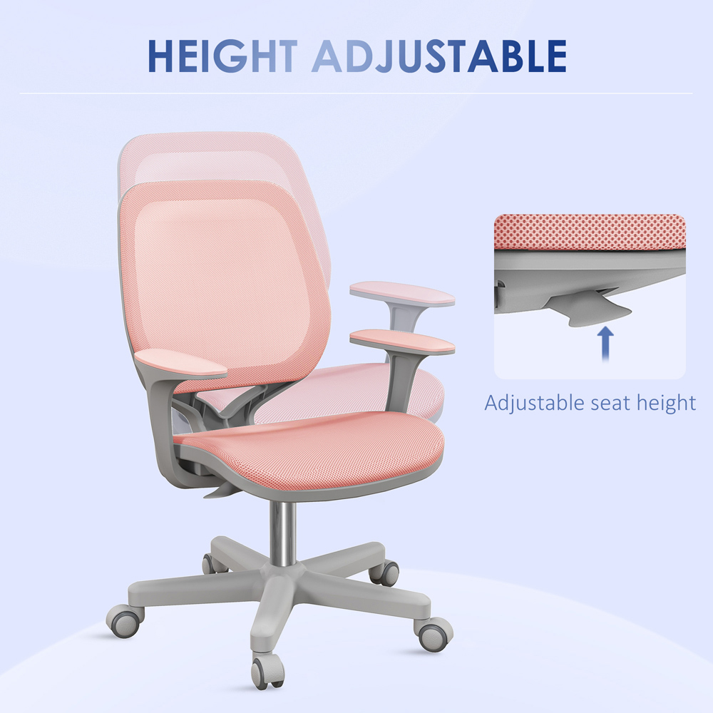 Portland Pink Swivel Office Chair with Security Wheels Image 6